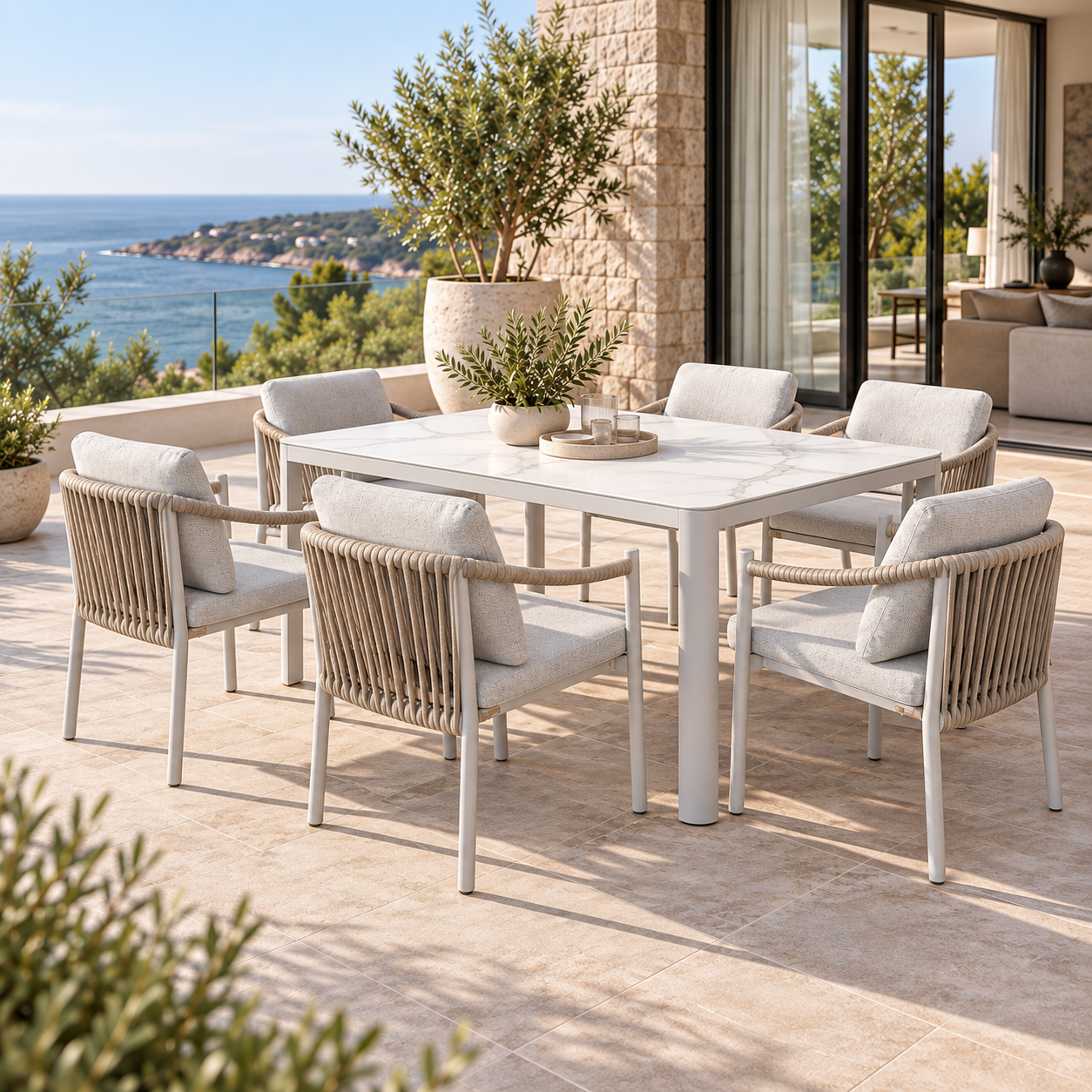 VITTA DINING SET mediterranean terrace dining by the sea